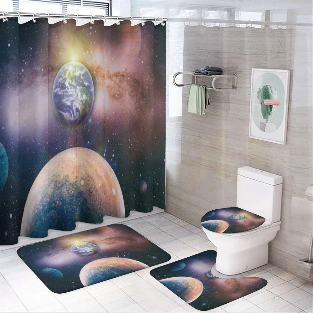 Panoramic Galaxy Scene — 4-Piece Bathroom Set preview