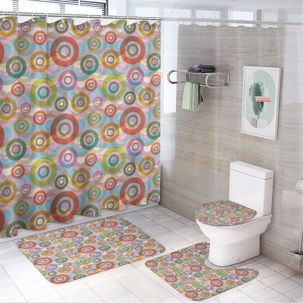Hippie Colorful Circles — 4-Piece Bathroom Set preview