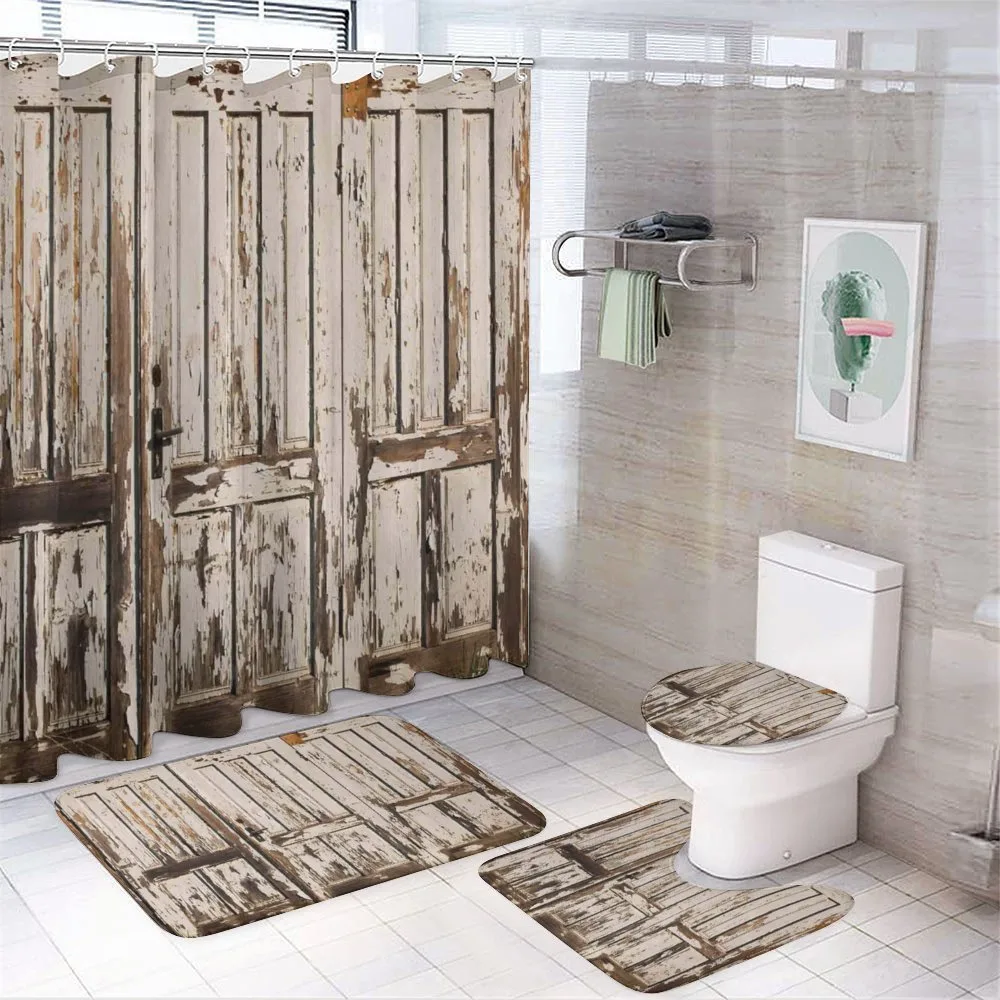 Vertical Rustic Planks — 4-Piece Bathroom Set preview