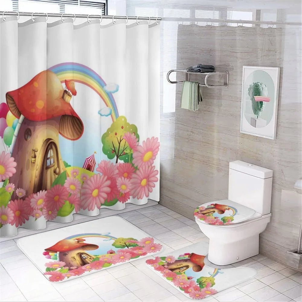 Mushroom House in Garden — 4-Piece Bathroom Set preview