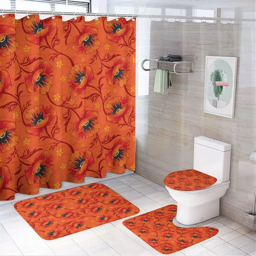 Poppy Flower Romance — 4-Piece Bathroom Set preview