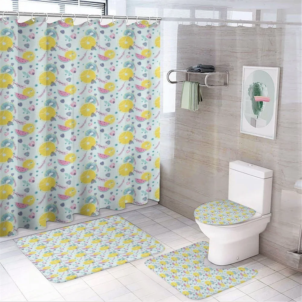 Abstract Vegan Food Design — 4-Piece Bathroom Set preview