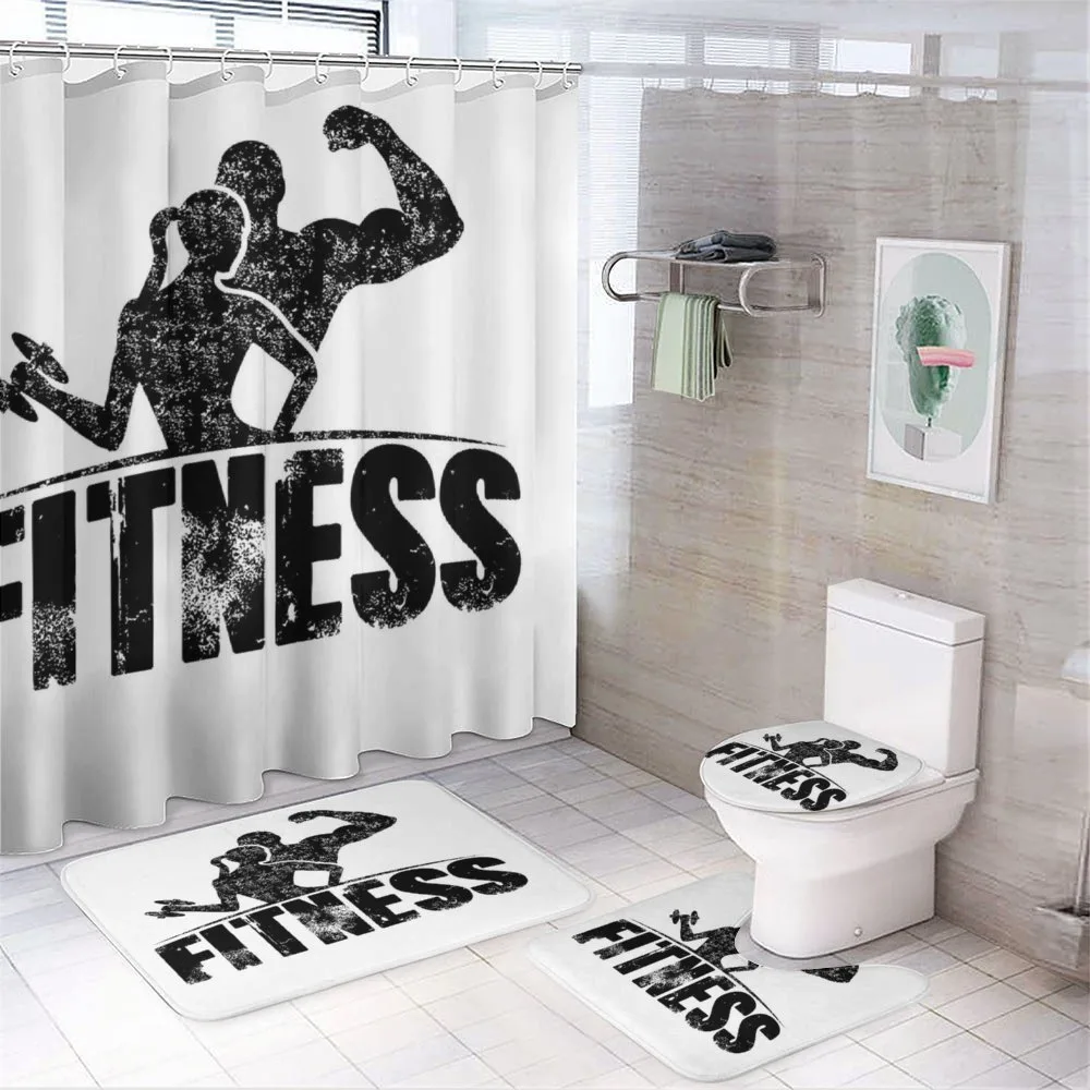 Grunge Strong Man Woman — 4-Piece Bathroom Set preview