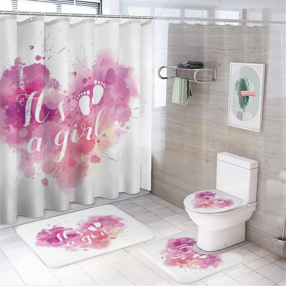 Hearts Pastel Girl — 4-Piece Bathroom Set preview