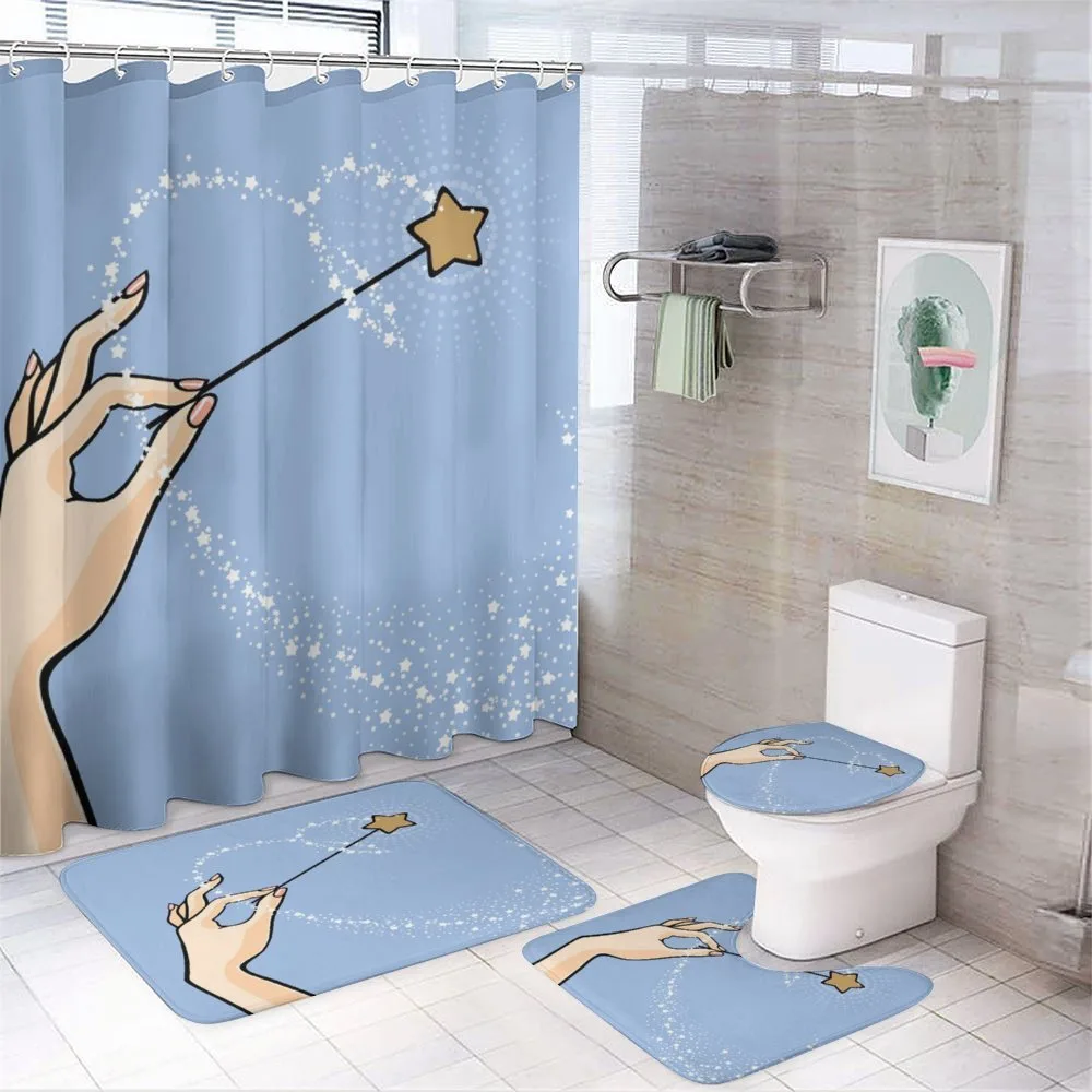 Hand with Star Magic Wand — 4-Piece Bathroom Set preview