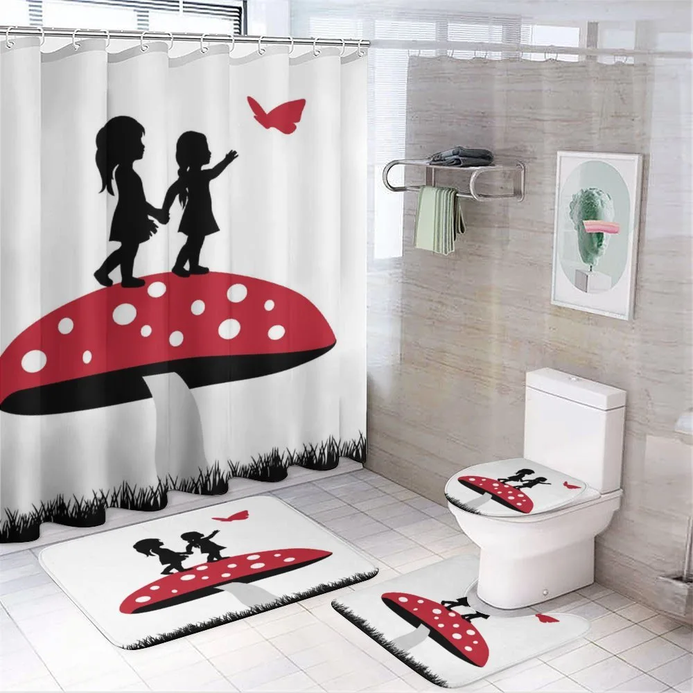 Little Girls on Toadstool — 4-Piece Bathroom Set preview