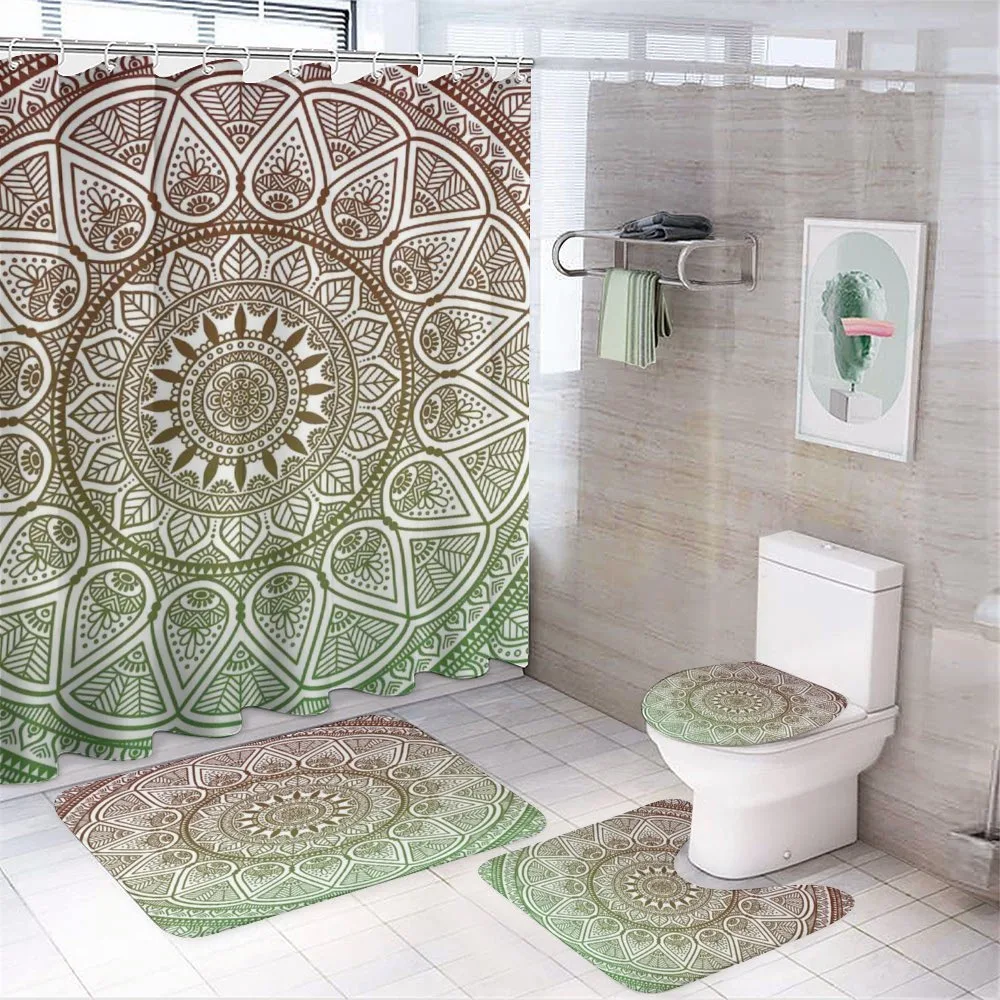 Ethnic Leafy Round Ornate — 4-Piece Bathroom Set preview