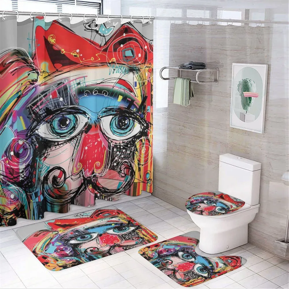Grafitti Sketchy Paint — 4-Piece Bathroom Set preview