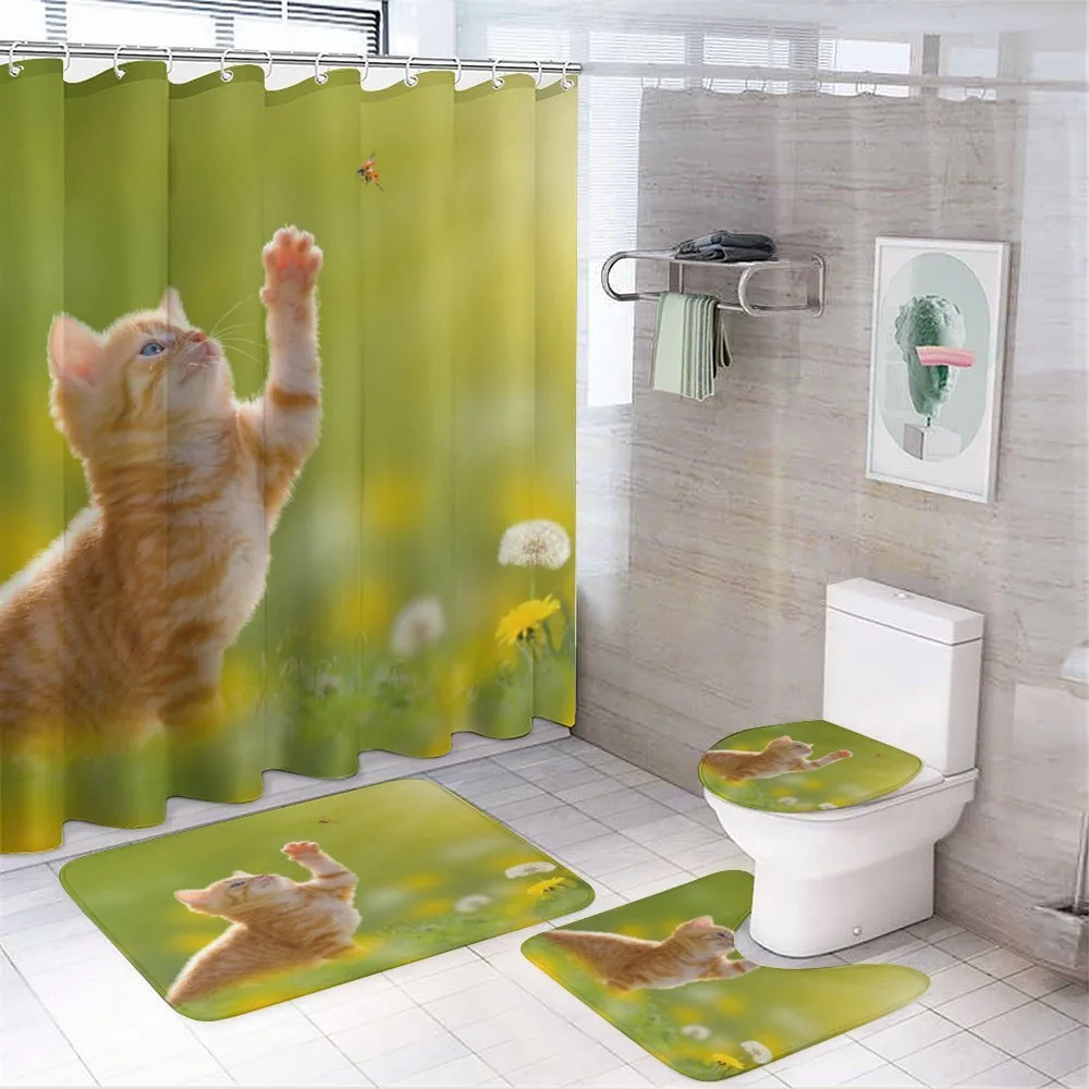 Ladybug Cats Dandelions — 4-Piece Bathroom Set preview
