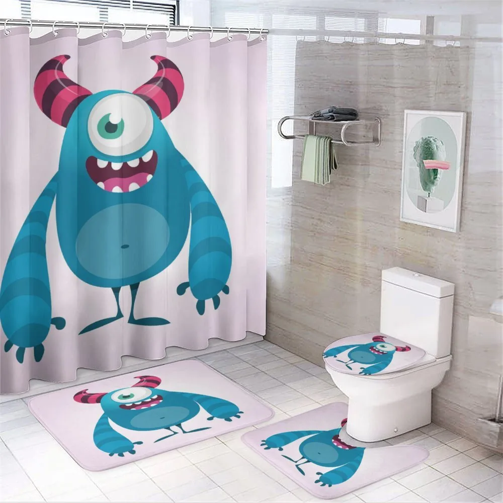 Creature Smiling with Horns — 4-Piece Bathroom Set preview
