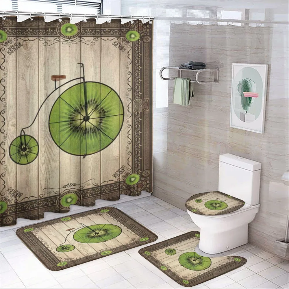 Retro Bike with Fruit Wheels — 4-Piece Bathroom Set preview