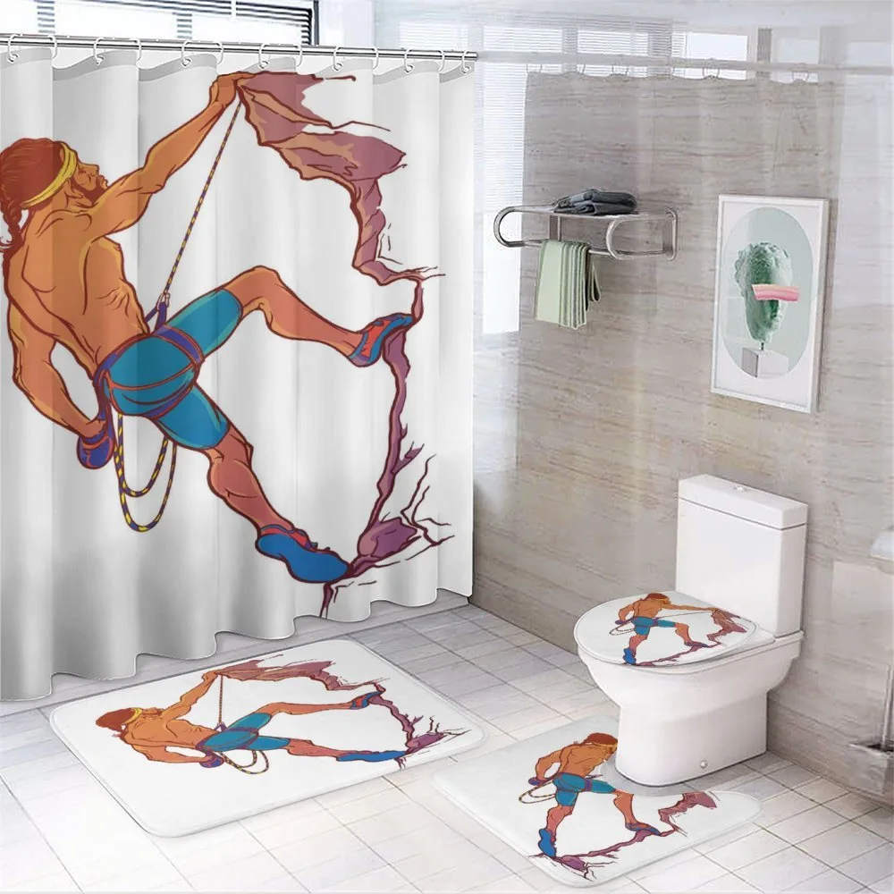 Rock Climber Cliff Sports — 4-Piece Bathroom Set preview