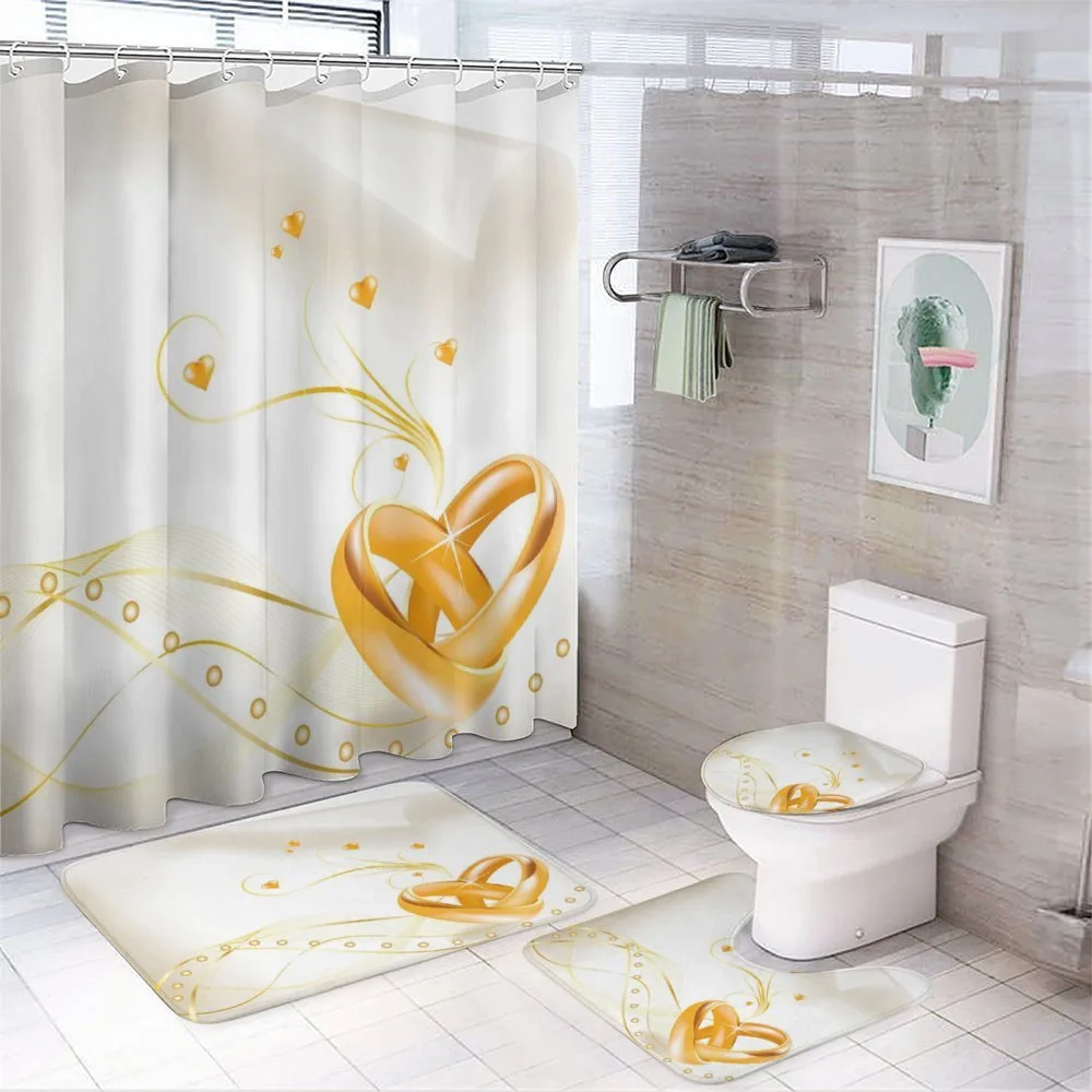Rings Heart 3D Style — 4-Piece Bathroom Set preview