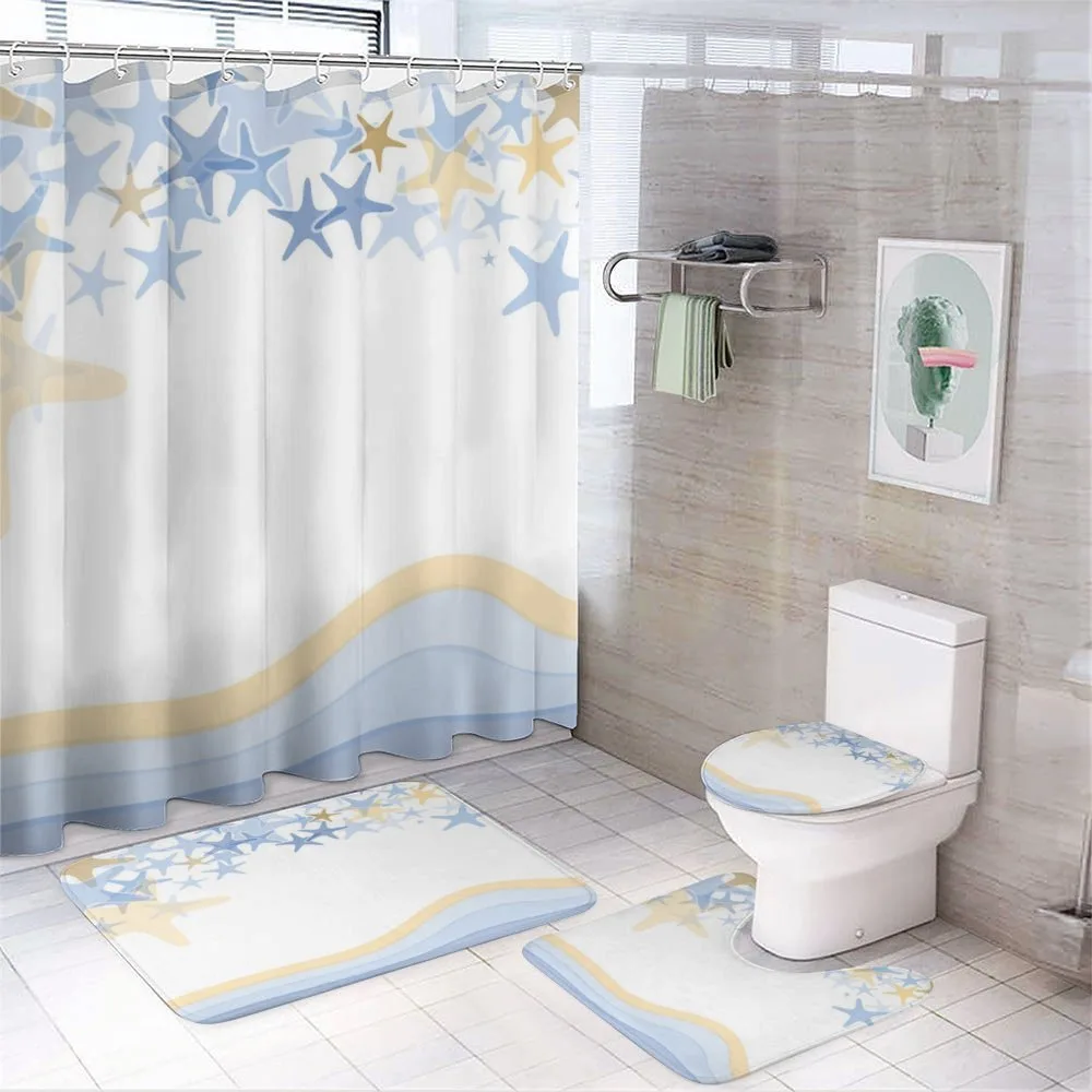 Wavy Ocean Life — 4-Piece Bathroom Set preview
