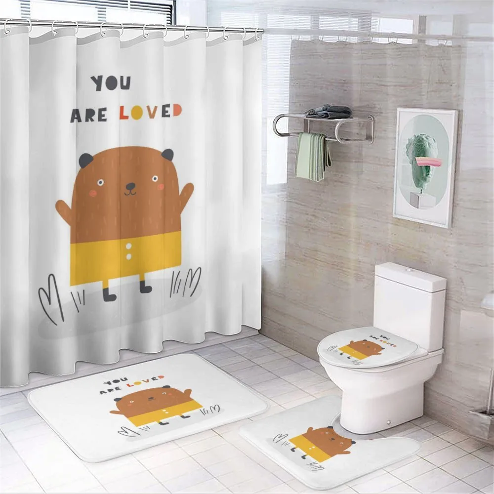 You are Loved and Doodle Bear — 4-Piece Bathroom Set preview