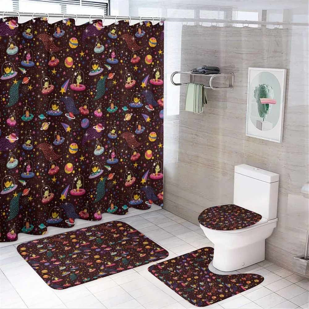Alien Planets and UFOs — 4-Piece Bathroom Set preview