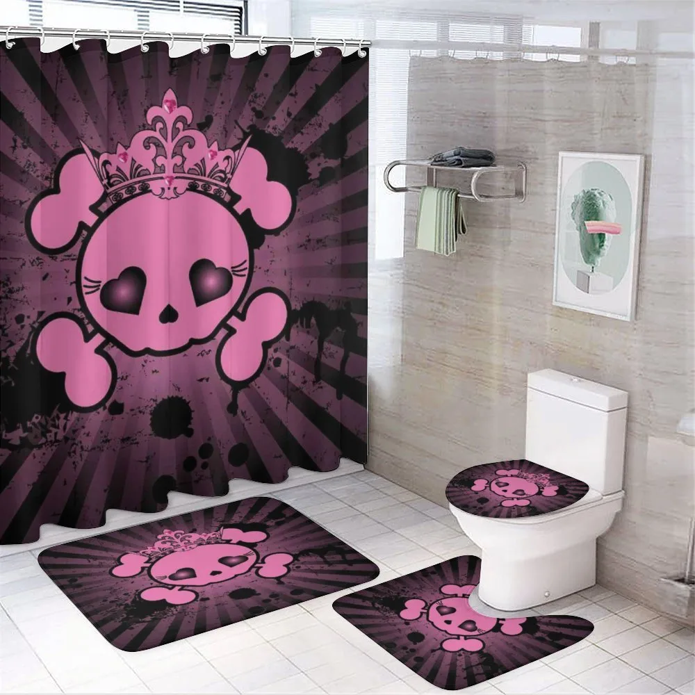 Skull Grunge Pop Art — 4-Piece Bathroom Set preview