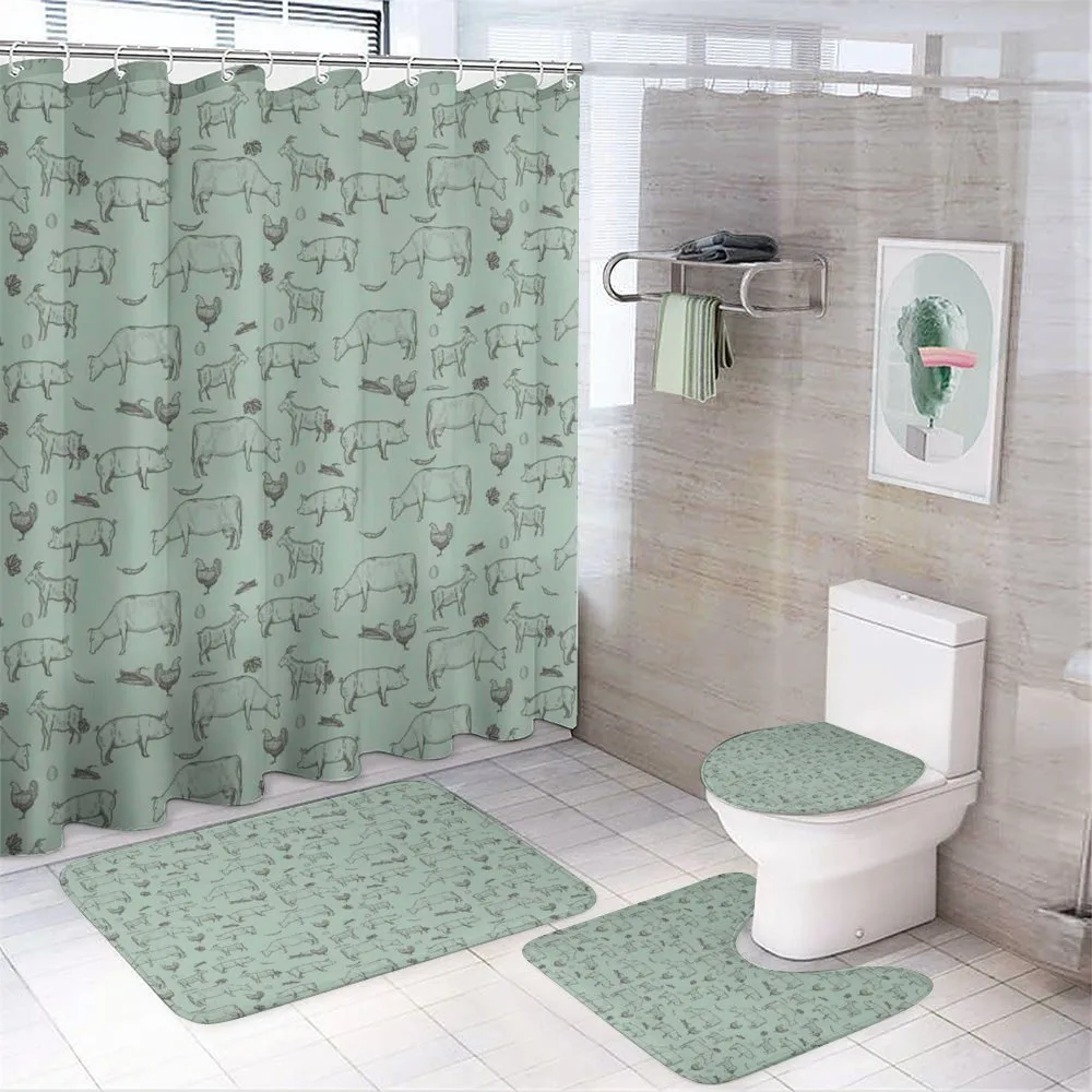 Domestic Farm Silhouette — 4-Piece Bathroom Set preview