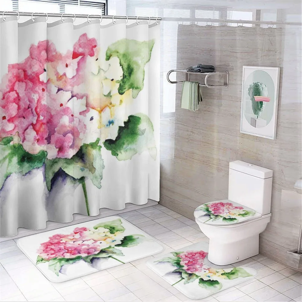 Hydrangea Flower Bouquet — 4-Piece Bathroom Set preview