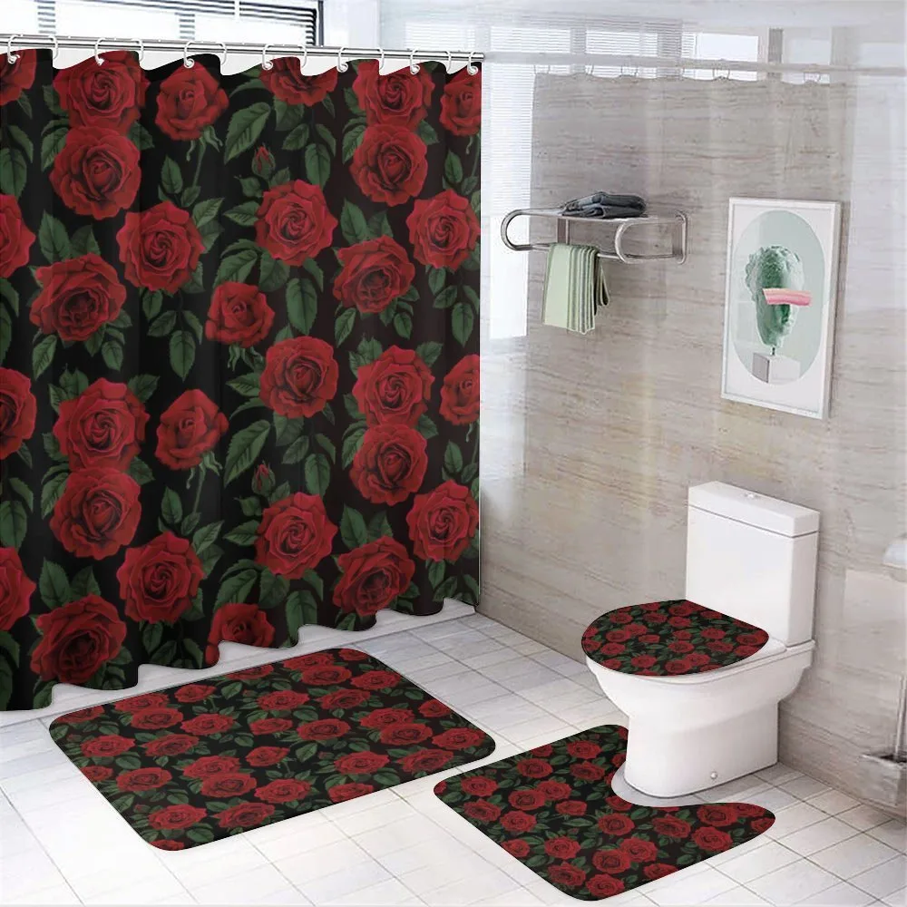 Retro Petals Leaves Growth — 4-Piece Bathroom Set preview