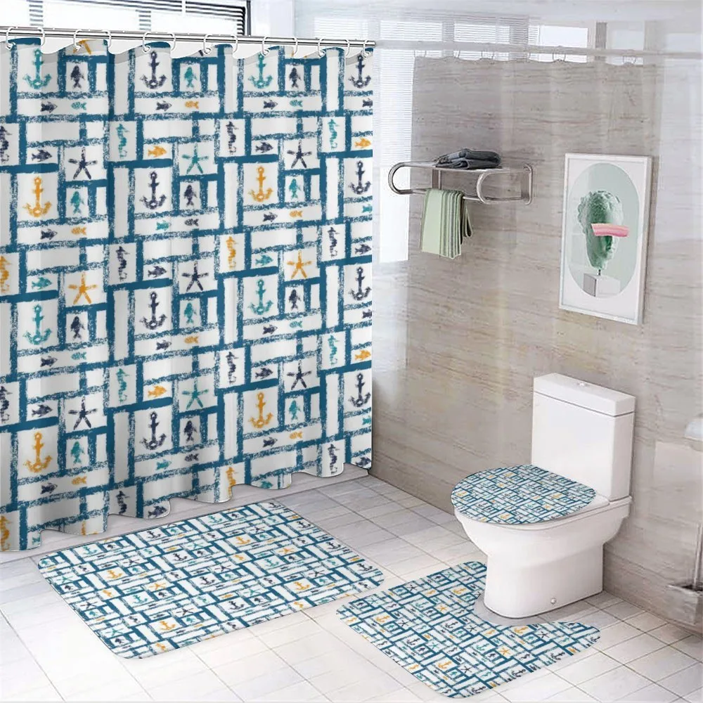 Starfish Anchor Seahorse — 4-Piece Bathroom Set preview