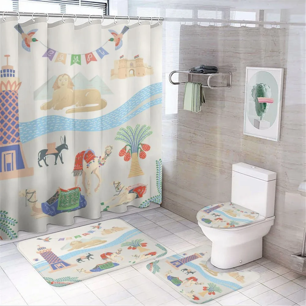 Traveling Egypt Landmarks — 4-Piece Bathroom Set preview