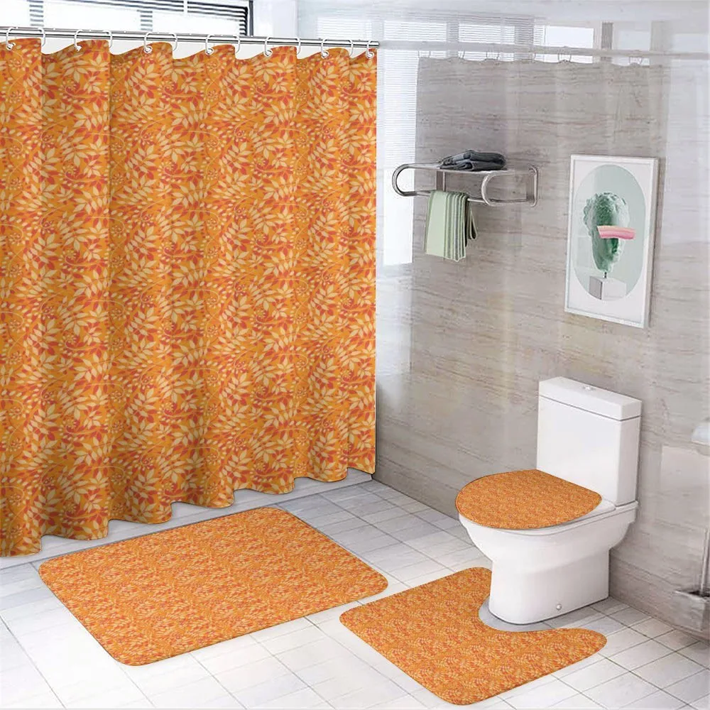Abstract Leaf Bulbs Autumn — 4-Piece Bathroom Set preview