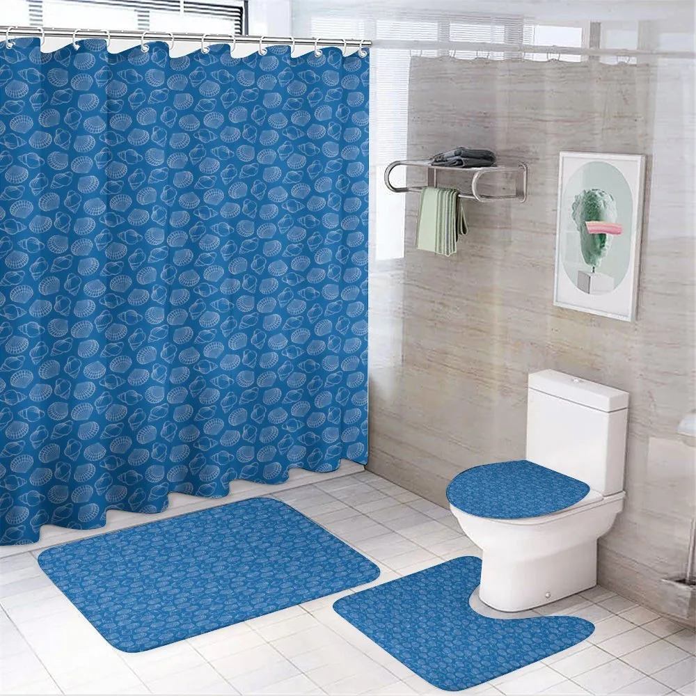 Seashells Outline Simplistic — 4-Piece Bathroom Set preview