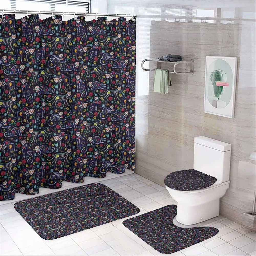 Skeleton Cats Bone — 4-Piece Bathroom Set preview