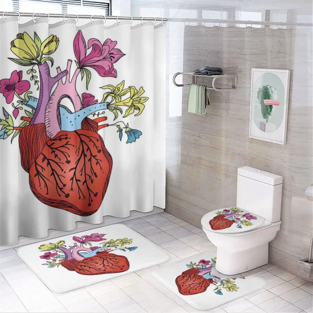 Vivid Flora Human Heart — 4-Piece Bathroom Set preview