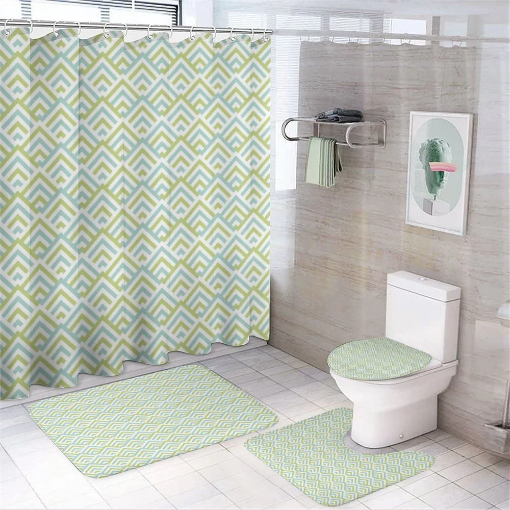 Striped Halved Rhombus Motif — 4-Piece Bathroom Set preview