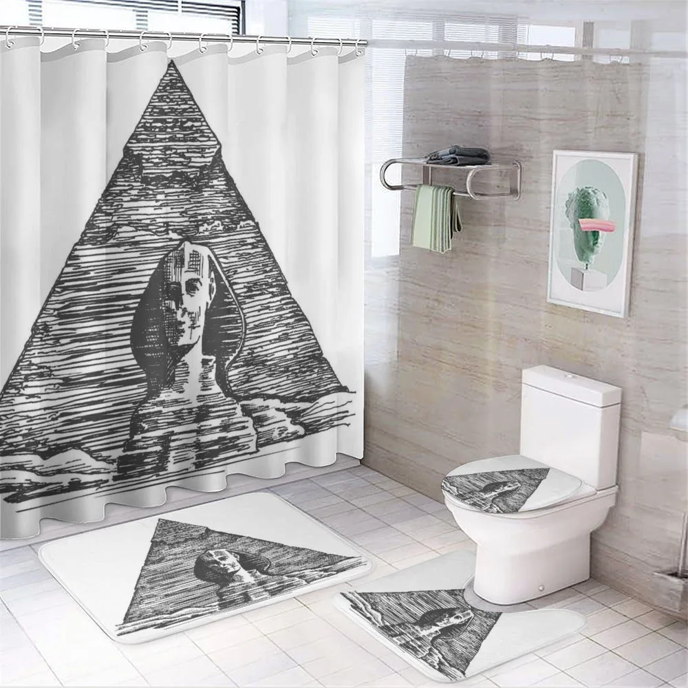 Sphinx Pyramid Sketch — 4-Piece Bathroom Set preview