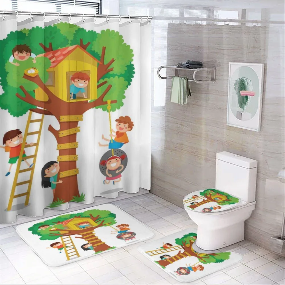 Boys Girl in a Tree House — 4-Piece Bathroom Set preview