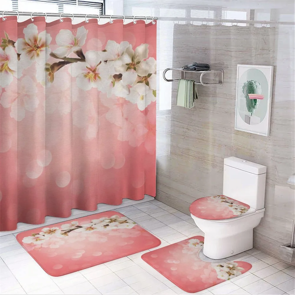 Blossoming Sakura Branch — 4-Piece Bathroom Set preview