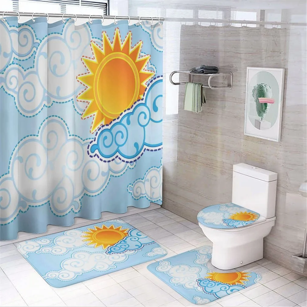 Cartoon Summer Swirls — 4-Piece Bathroom Set preview