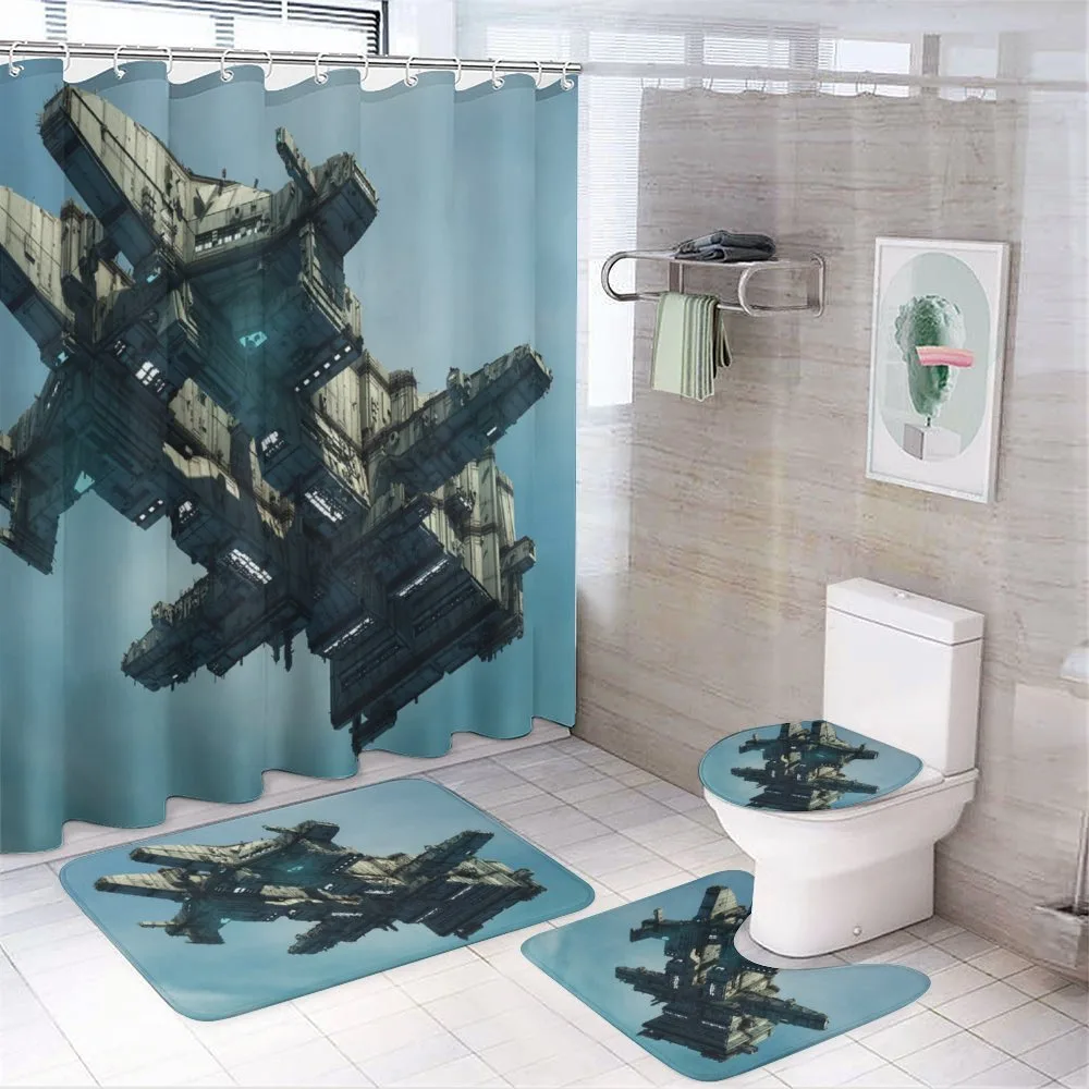 Sci Fi Alien Ship UFO — 4-Piece Bathroom Set preview