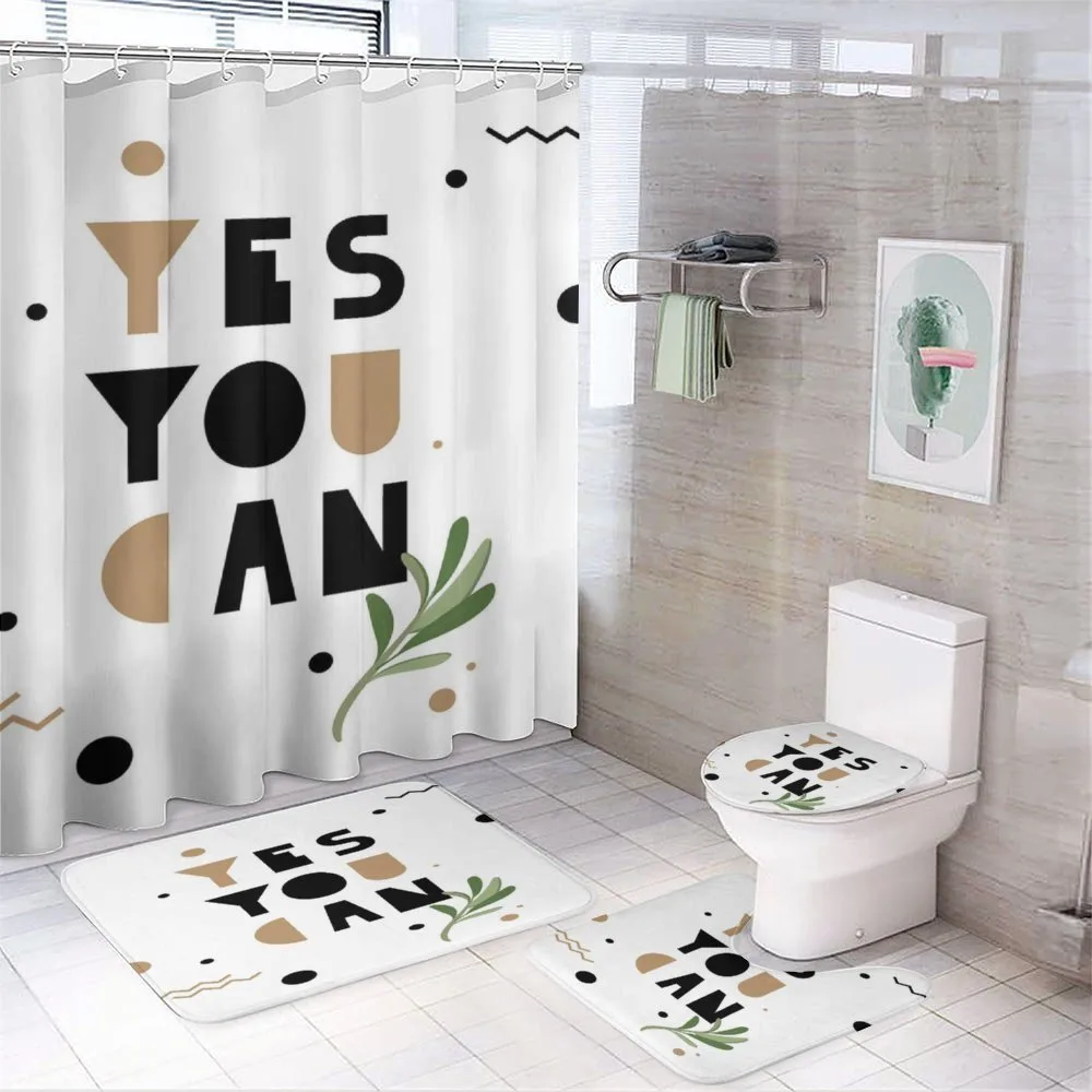 Encouraging Phrase Leaf — 4-Piece Bathroom Set preview