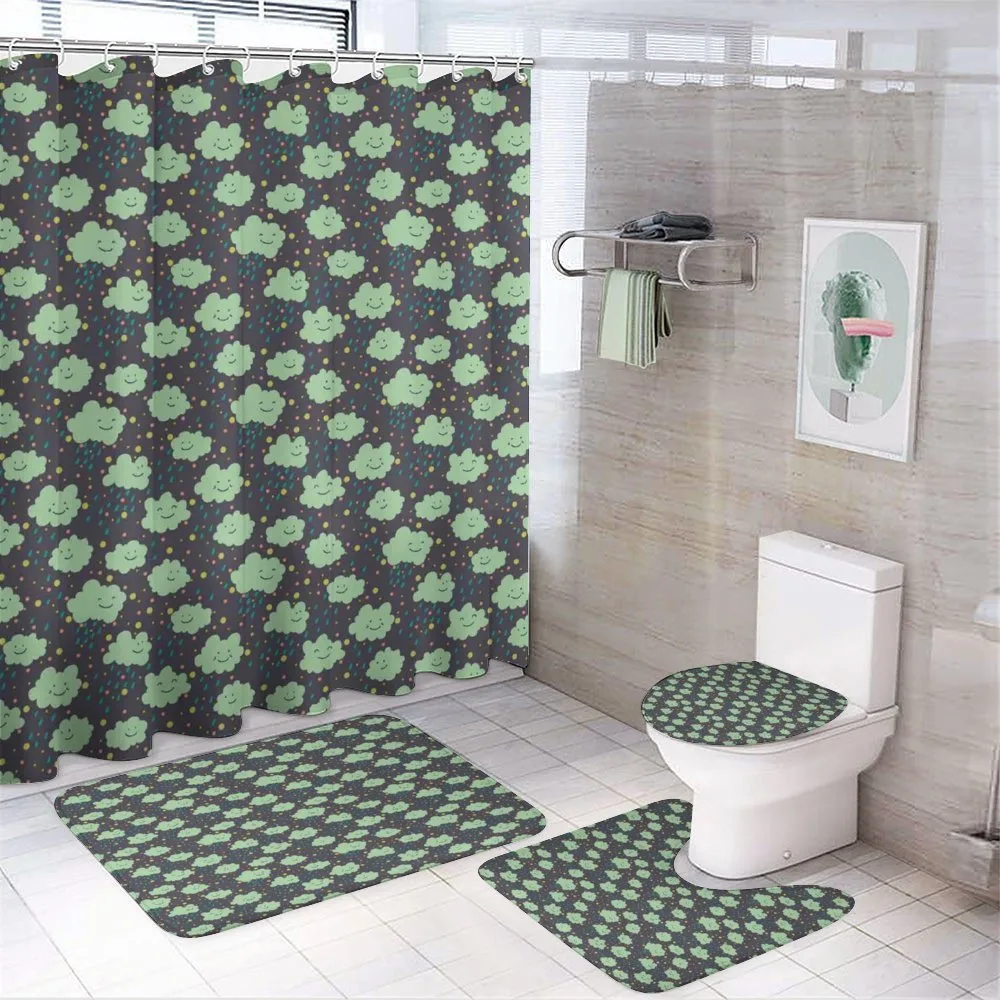 Happy Rain Clouds Polka Dots — 4-Piece Bathroom Set preview