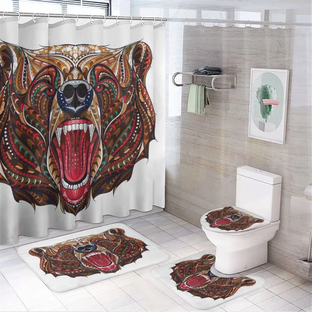 Head with Patterns — 4-Piece Bathroom Set preview