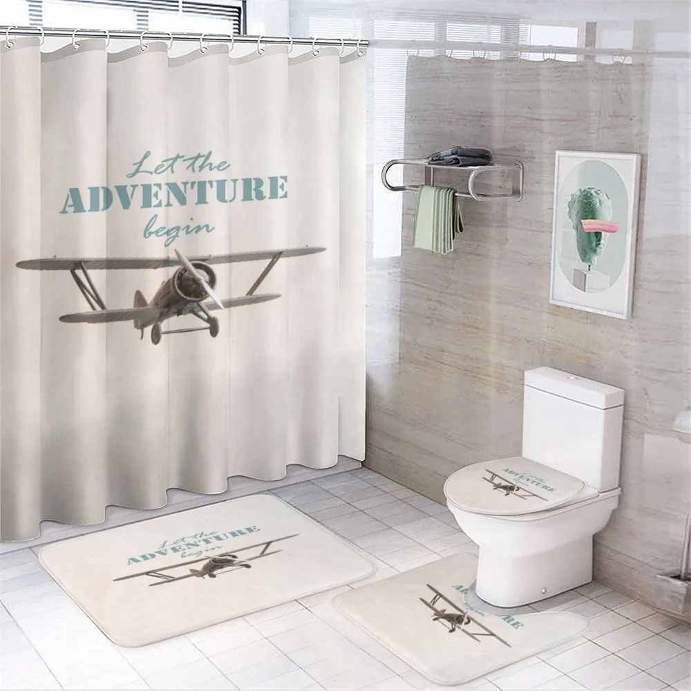 Tropical Summer Plane — 4-Piece Bathroom Set preview