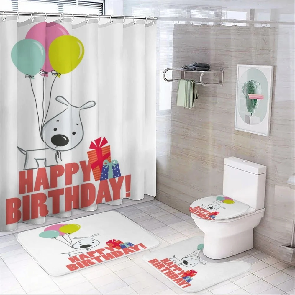 Cartoon Sketchy Dog — 4-Piece Bathroom Set preview