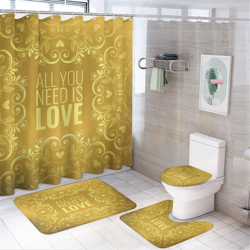 Romantic Words Swirls — 4-Piece Bathroom Set preview