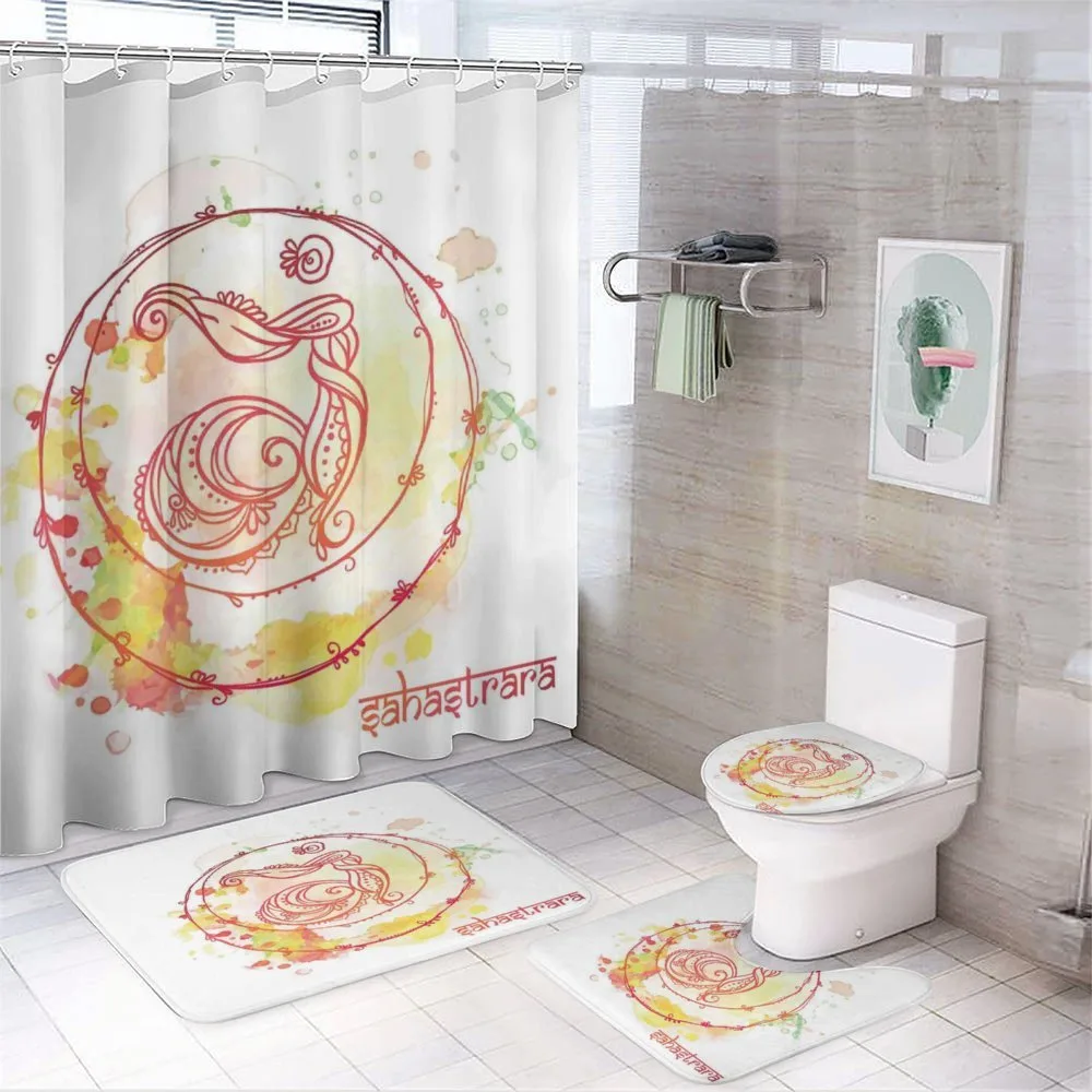 Yoga Chakra Drawn — 4-Piece Bathroom Set preview