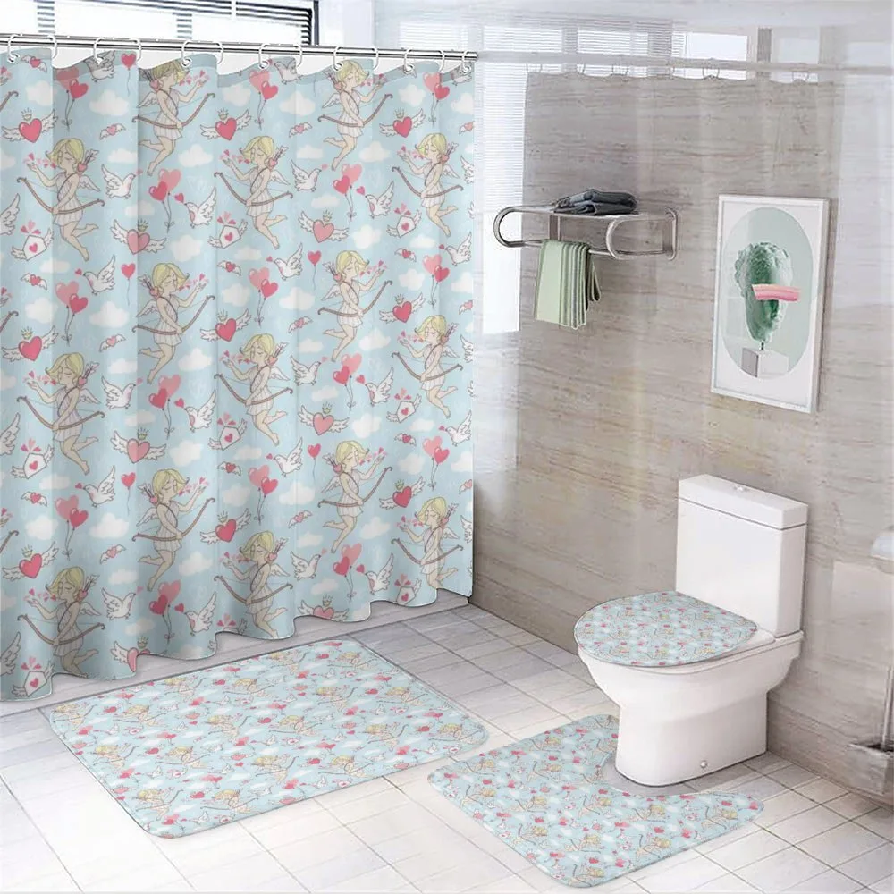 Cupid Girls Flying Doves — 4-Piece Bathroom Set preview