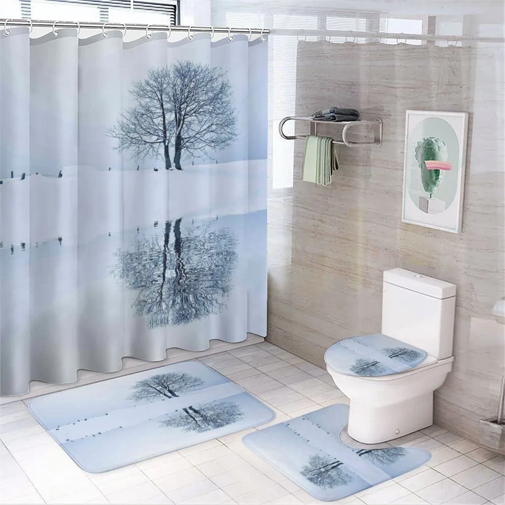 Lonely Tree in Winter — 4-Piece Bathroom Set preview