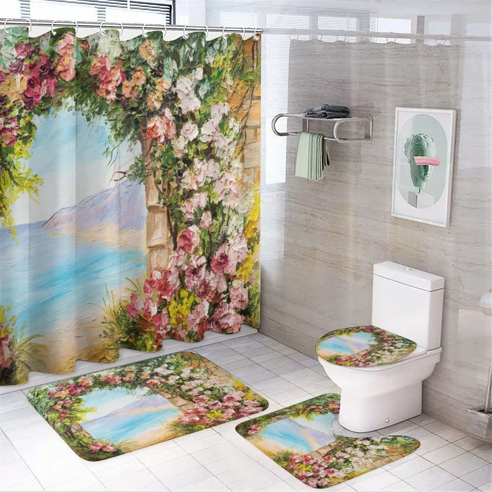 Antique Arch Rose Petals — 4-Piece Bathroom Set preview