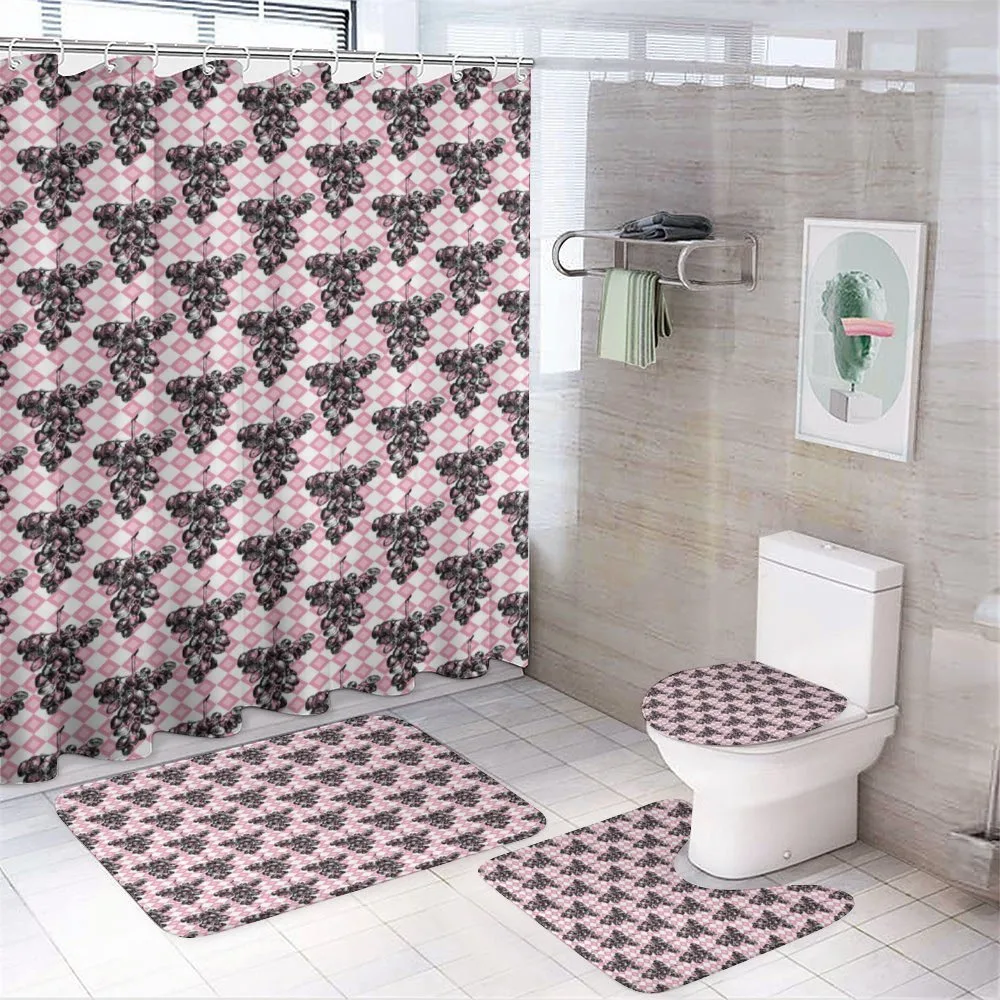 Sketchy Fruit on Squares — 4-Piece Bathroom Set preview