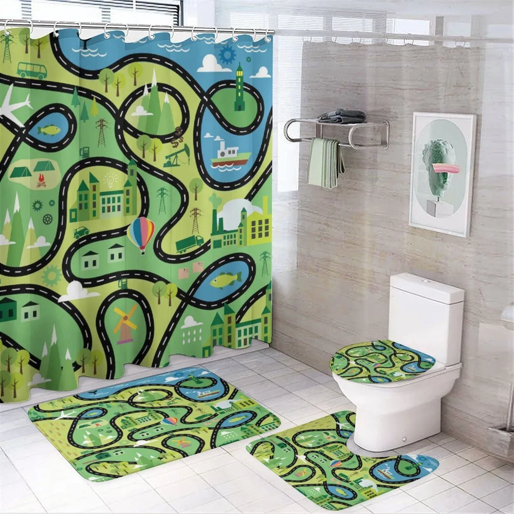 Aerial Coastal Suburbs — 4-Piece Bathroom Set preview