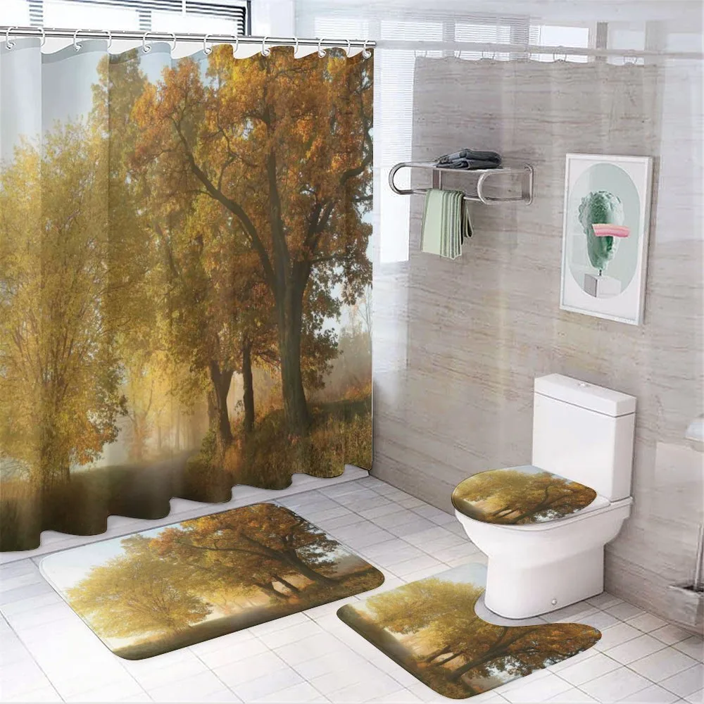Autumn Morning Scenic — 4-Piece Bathroom Set preview
