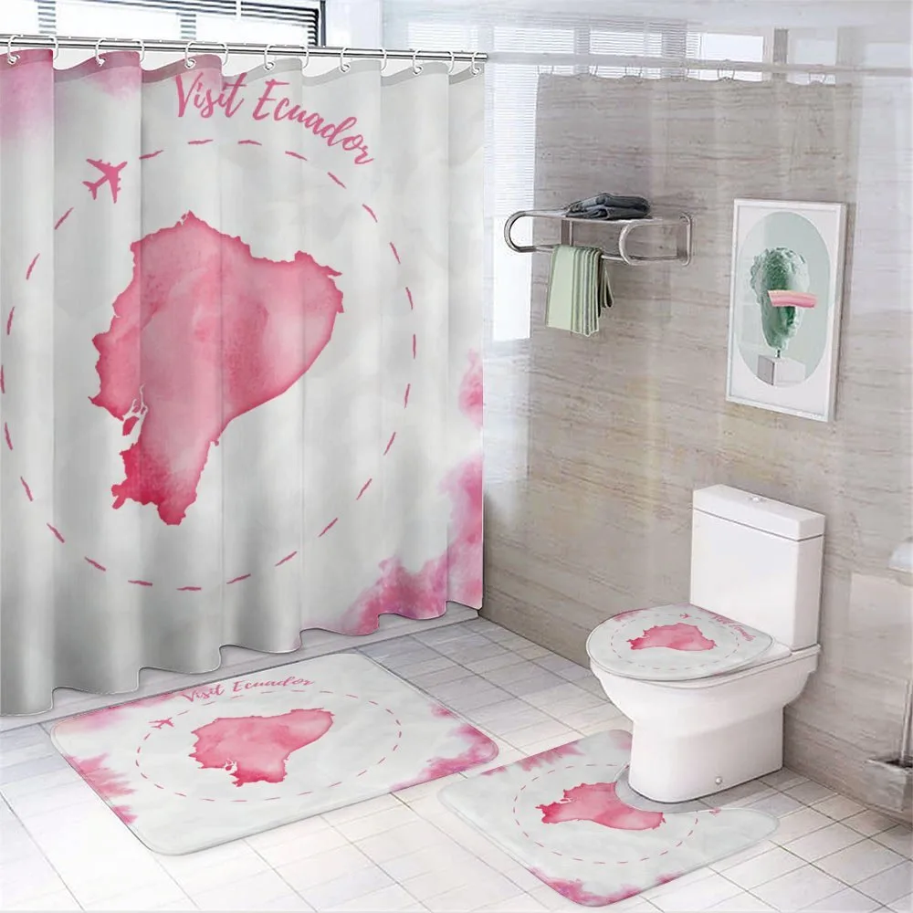 Map with Plane — 4-Piece Bathroom Set preview